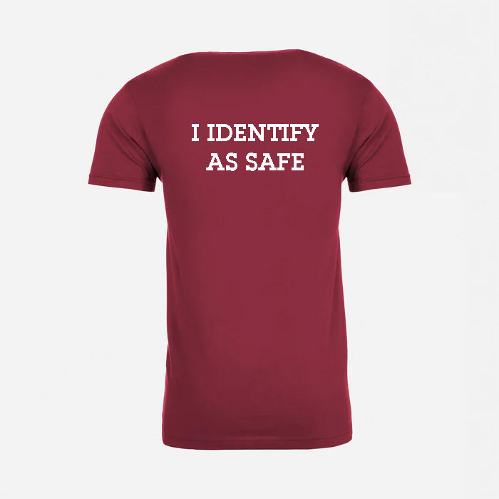 JJ Safety LLC Dark Red "I Identify As Safe" T-Shirt