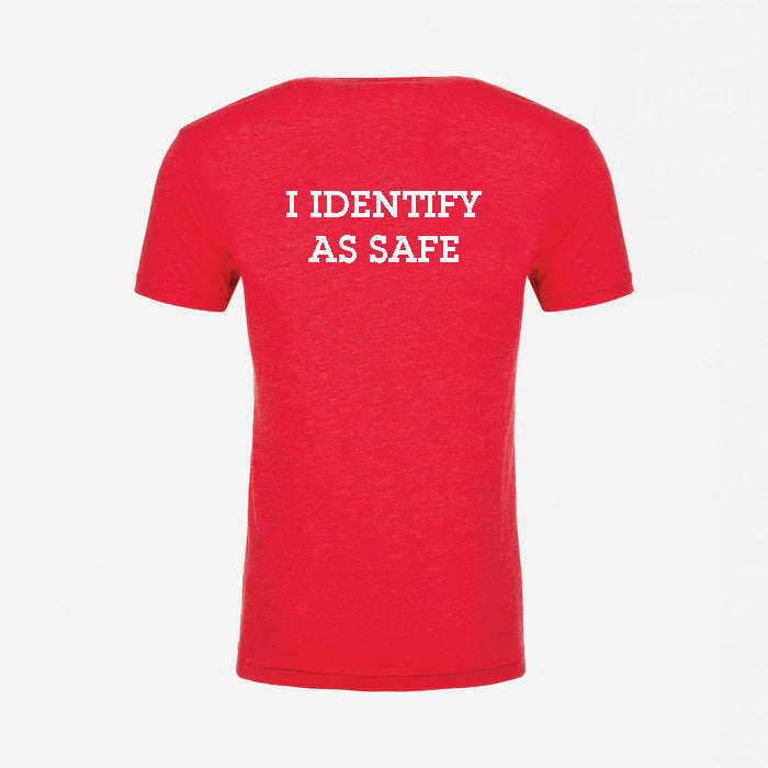 JJ Safety LLC Red "I Identify As Safe" T-Shirt