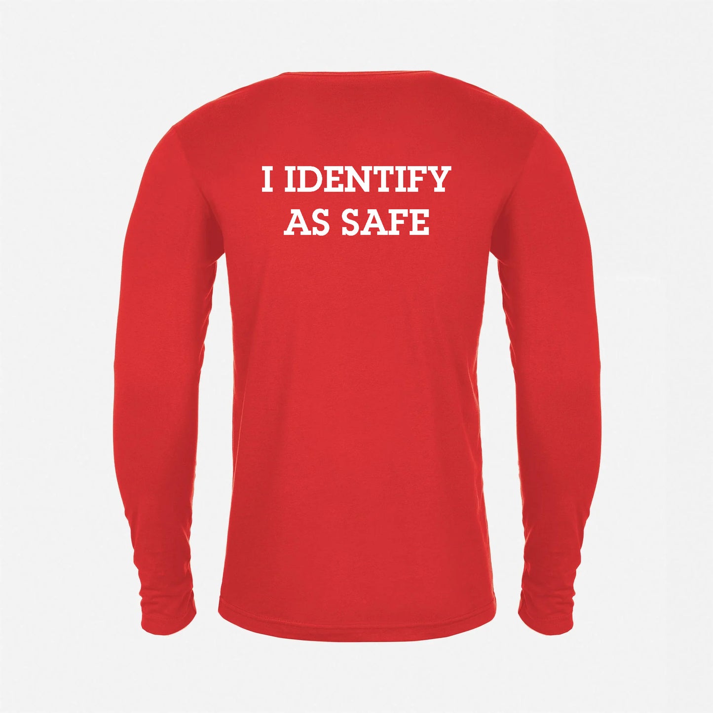 JJ Safety LLC Red "I Identify As Safe" Long Sleeve