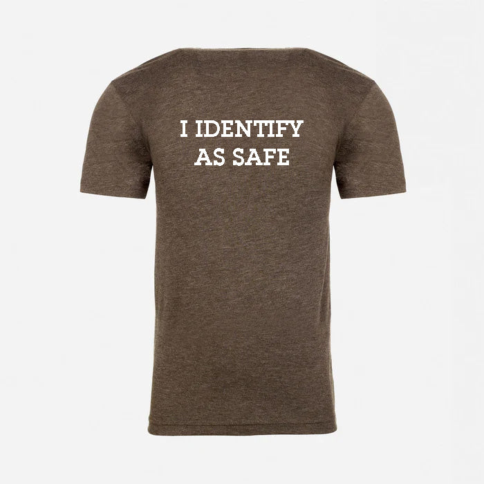 JJ Safety LLC Macchiato "I Identify As Safe" T-Shirt