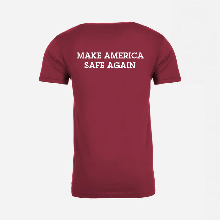 JJ Safety LLC Dark Red "Make America Safe Again" T-Shirt