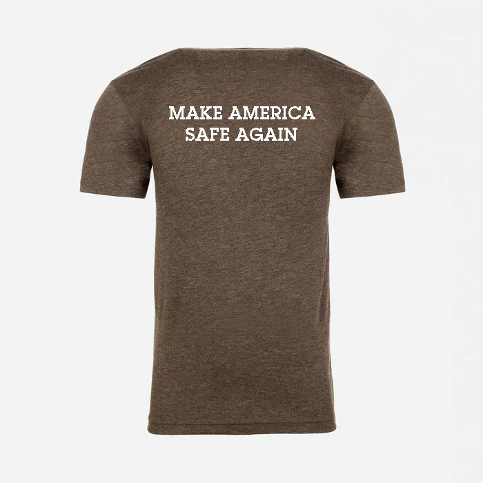 JJ Safety LLC Macchiato "Make America Safe Again" T-Shirt