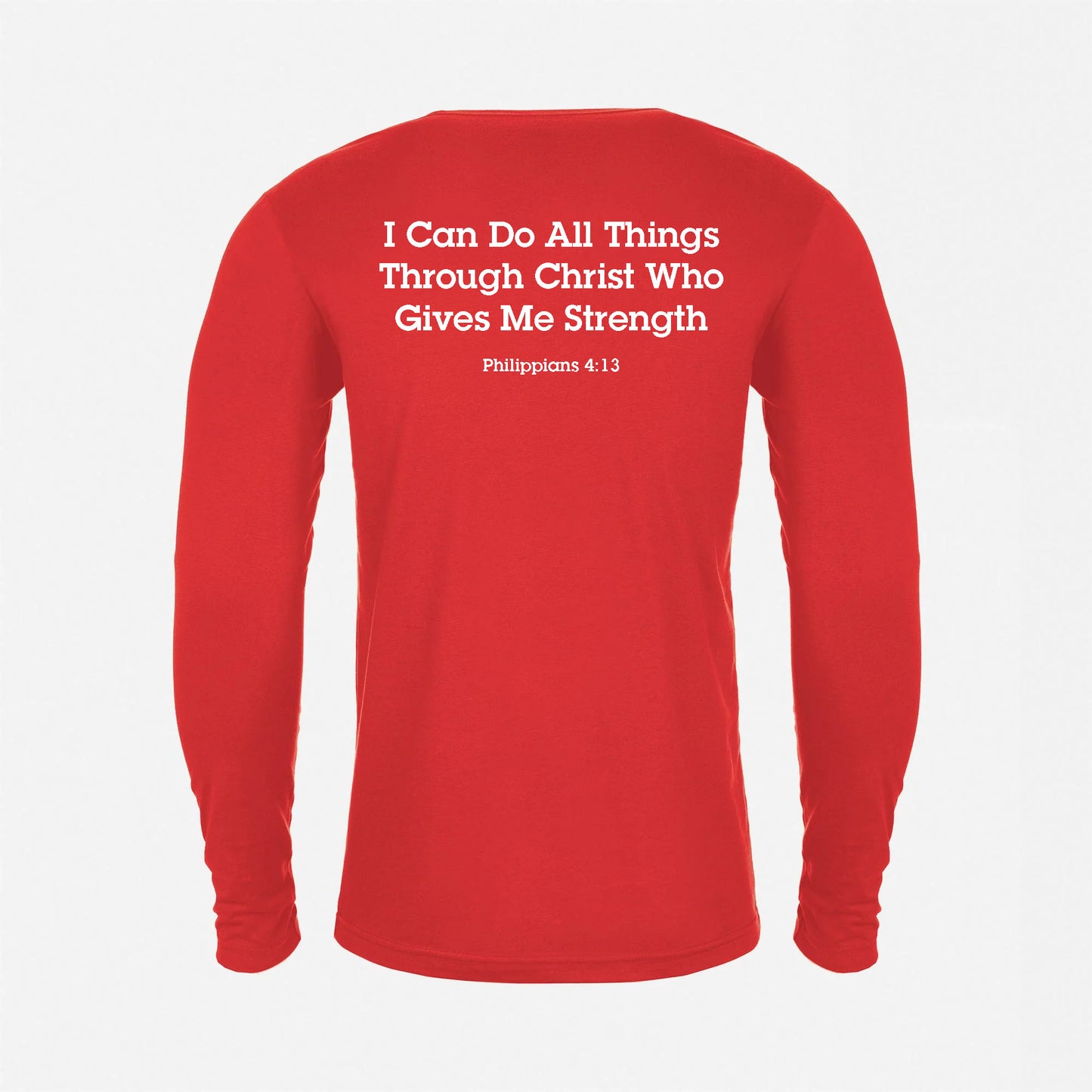 JJ Safety LLC Red "Philippians 4:13" Long Sleeve